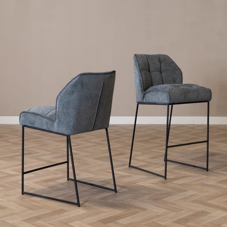 Tabouret de bar scandinave Jelle anthracite 82 cm