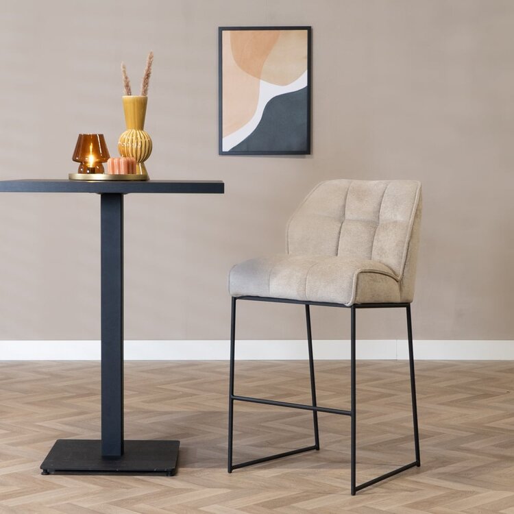 Tabouret de bar scandinave Jelle taupe 82 cm