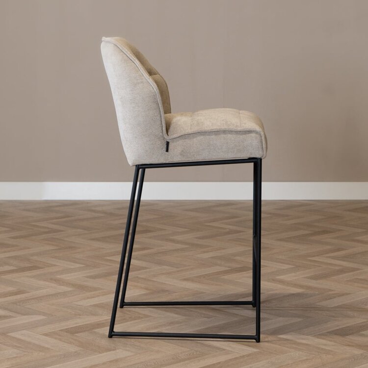 Tabouret de bar scandinave Jelle taupe 82 cm