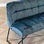 Banc de salle à manger en velours Janna 185 cm bleu