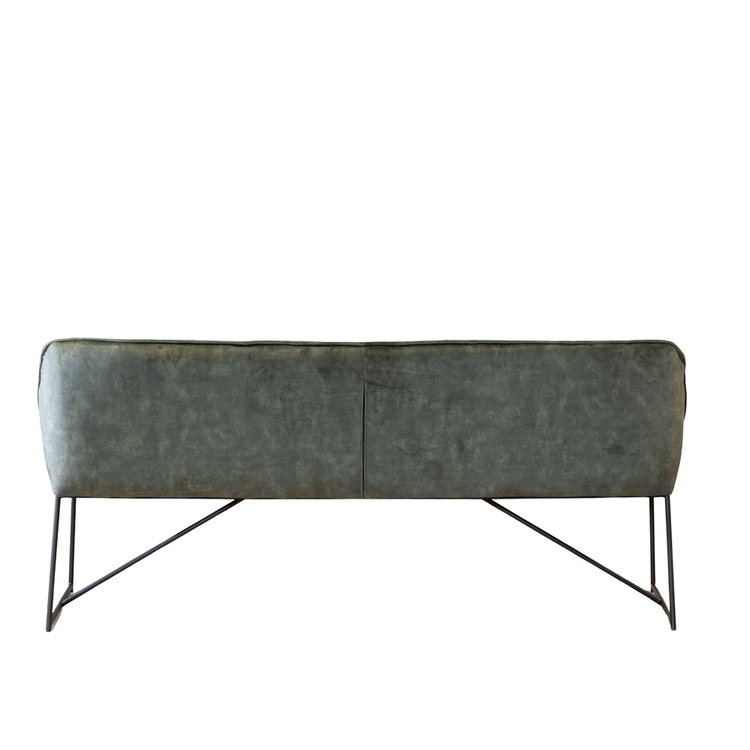 Banc de salle à manger en velours Janna 185 cm vert foncé