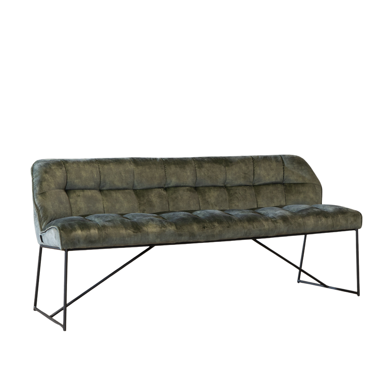 Banc de salle à manger en velours Janna 185 cm vert foncé