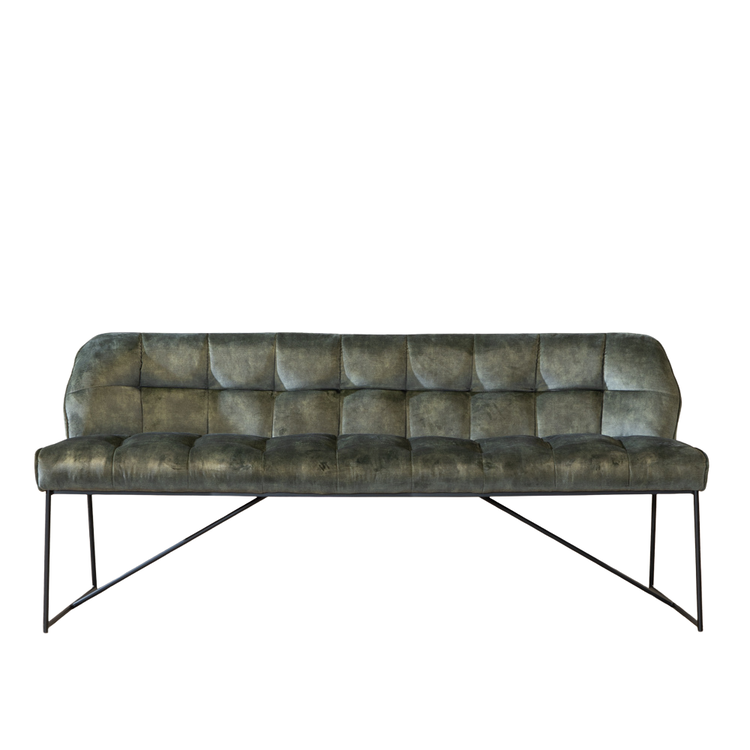 Banc de salle à manger en velours Janna 185 cm vert foncé