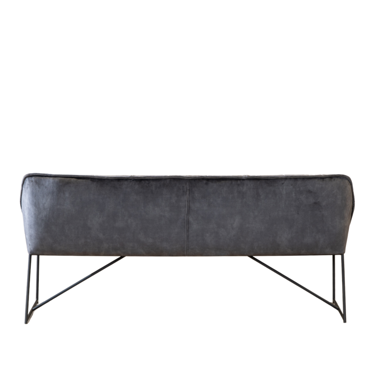 Banc de salle à manger en velours Janna 185 cm anthracite