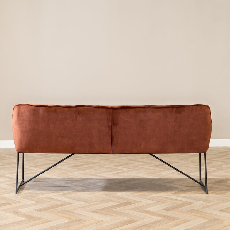 Banc de salle à manger en velours Janna 185 cm cuivre