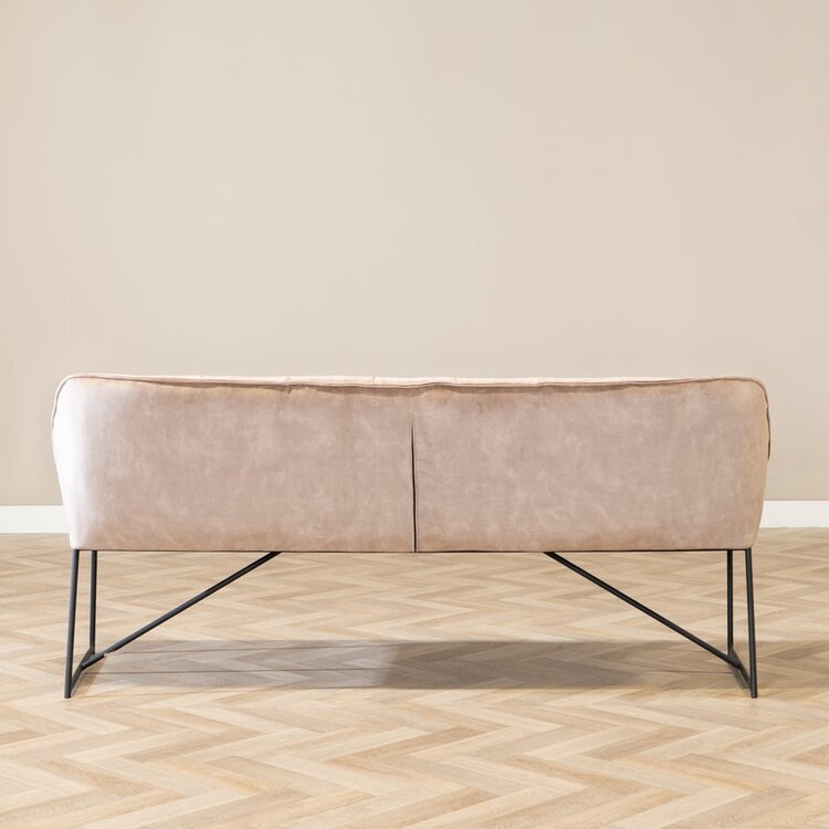 Banc de salle à manger en velours Janna 185 cm taupe