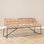 Banc de salle à manger en velours Janna 185 cm taupe