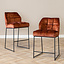 Tabouret de bar en velours Janna cuivre 70 cm