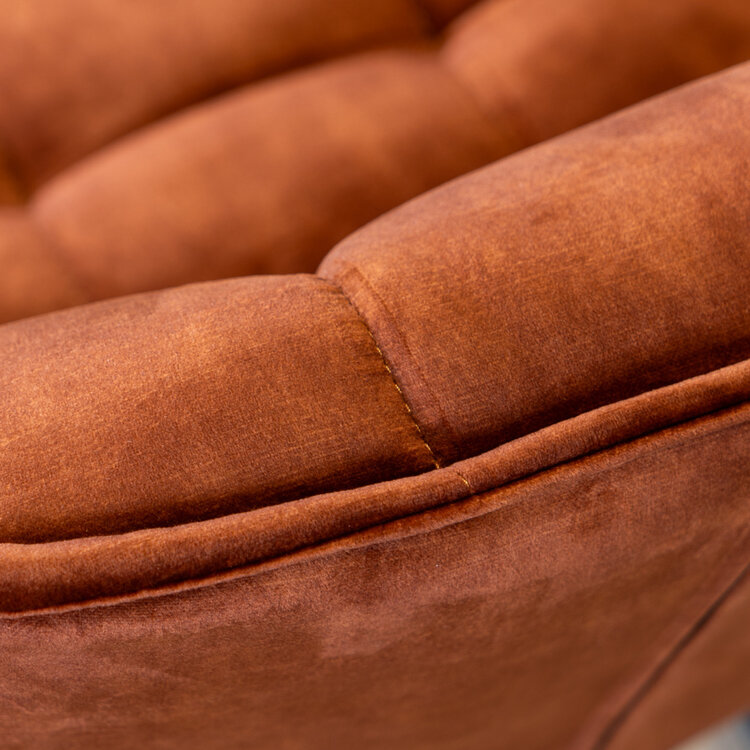 Tabouret de bar en velours Janna cuivre 70 cm