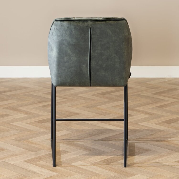Tabouret de bar en velours Janna vert foncé 70 cm