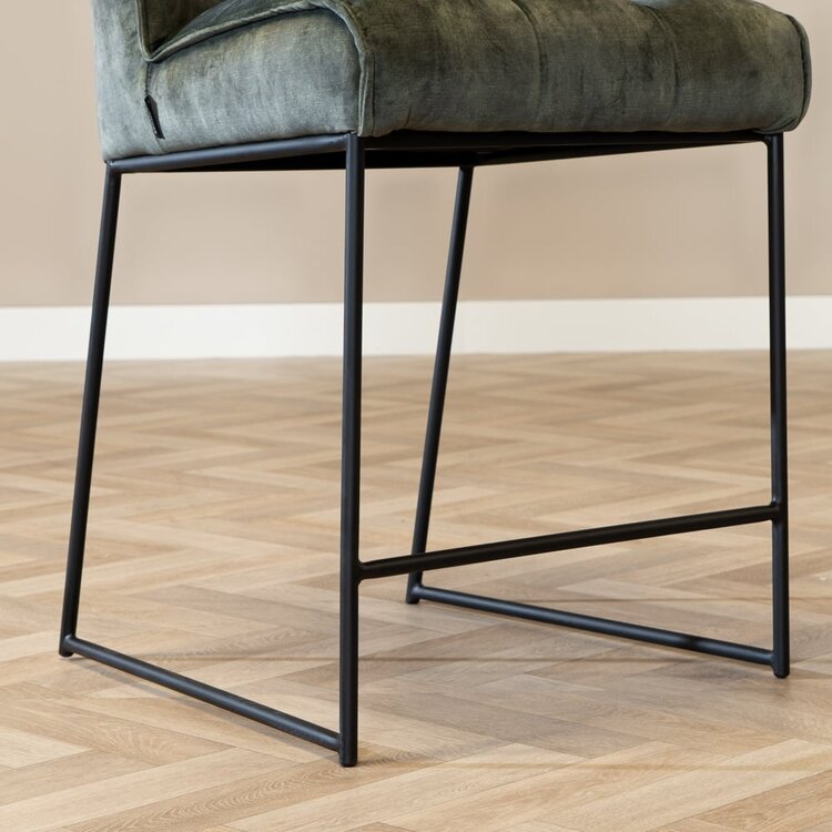 Tabouret de bar en velours Janna vert foncé 70 cm