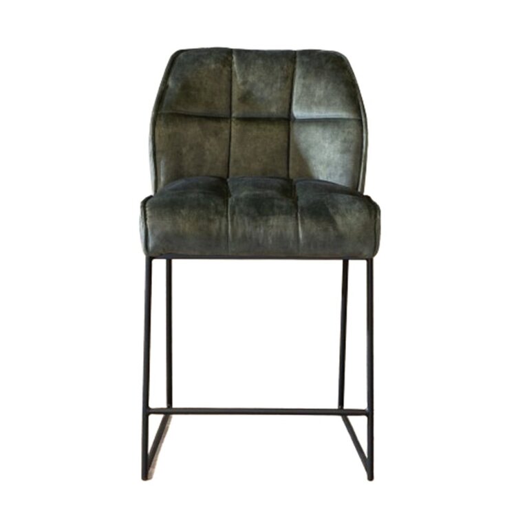 Tabouret de bar en velours Janna vert foncé 70 cm