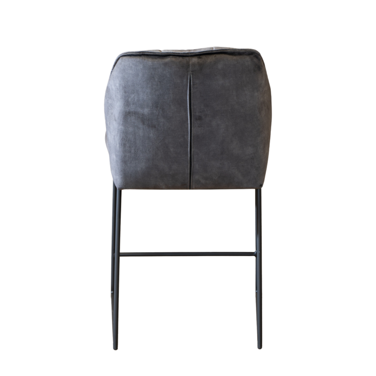 Tabouret de bar en velours Janna anthracite 70 cm