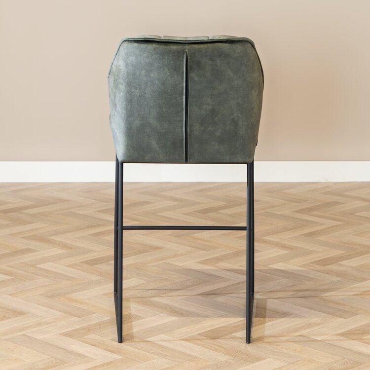 Tabouret de bar en velours Janna vert foncé 82 cm