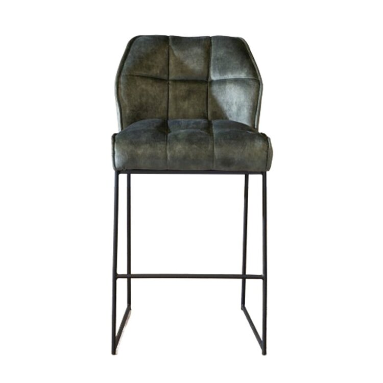 Tabouret de bar en velours Janna vert foncé 82 cm