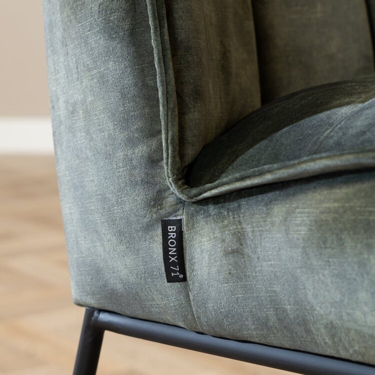 Chaise de salle à manger en velours Janna vert foncé