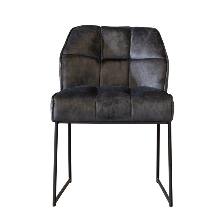Chaise de salle à manger en velours Janna anthracite