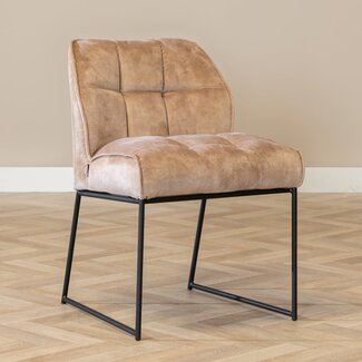 Chaise de salle à manger en velours Janna taupe