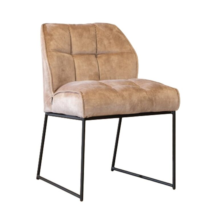 Chaise de salle à manger en velours Janna taupe