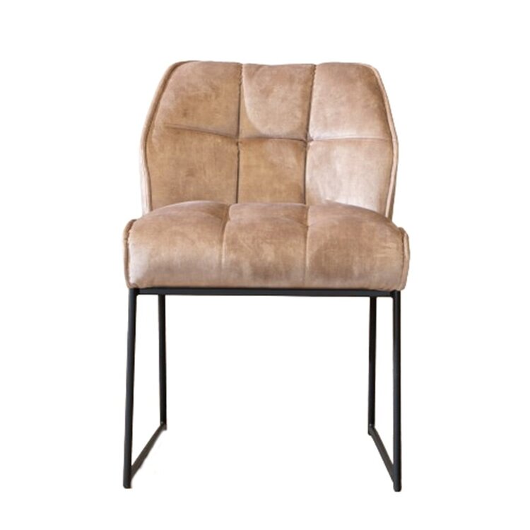 Chaise de salle à manger en velours Janna taupe