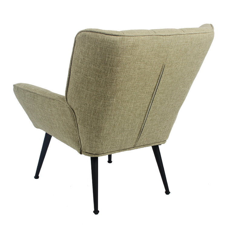 Fauteuil City tissu lin vert olive