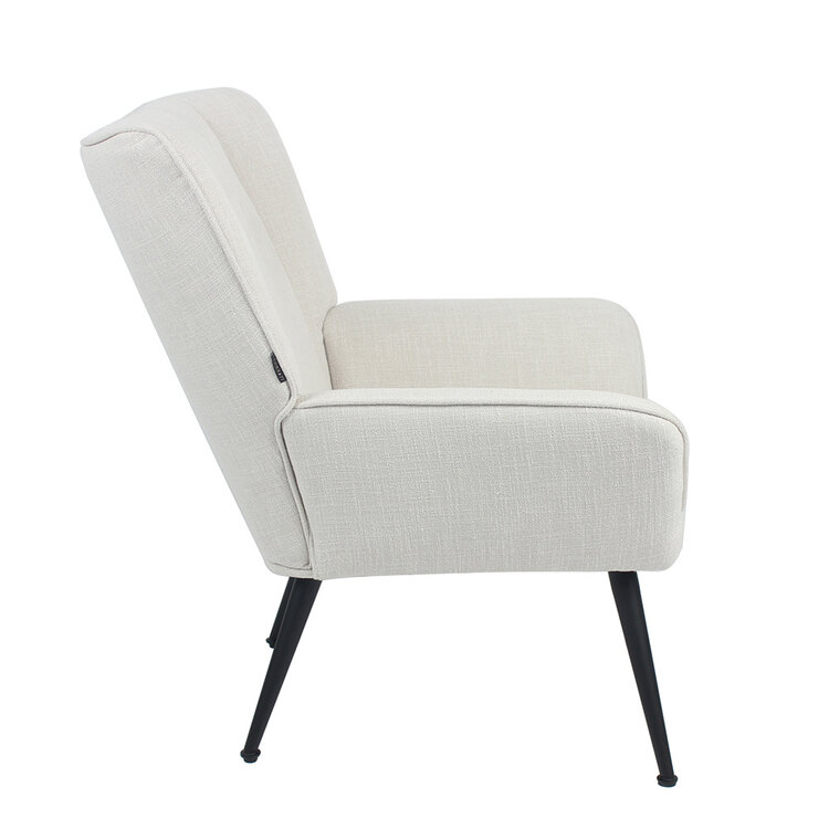 Fauteuil City tissu lin blanc cassé