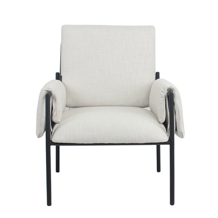 Fauteuil Urban tissu lin blanc cassé