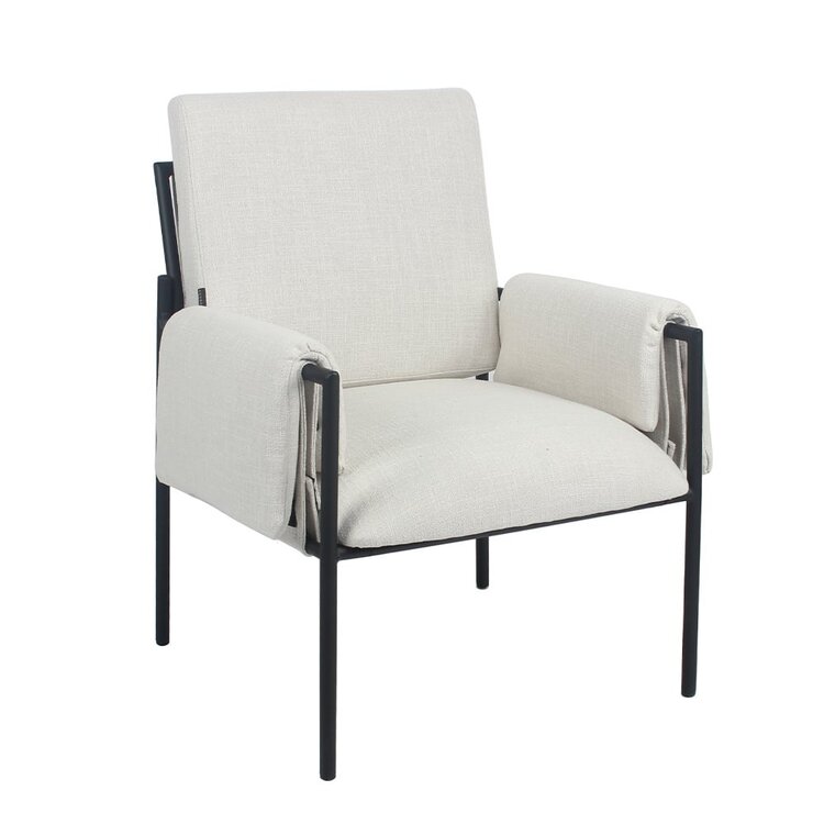 Fauteuil Urban tissu lin blanc cassé