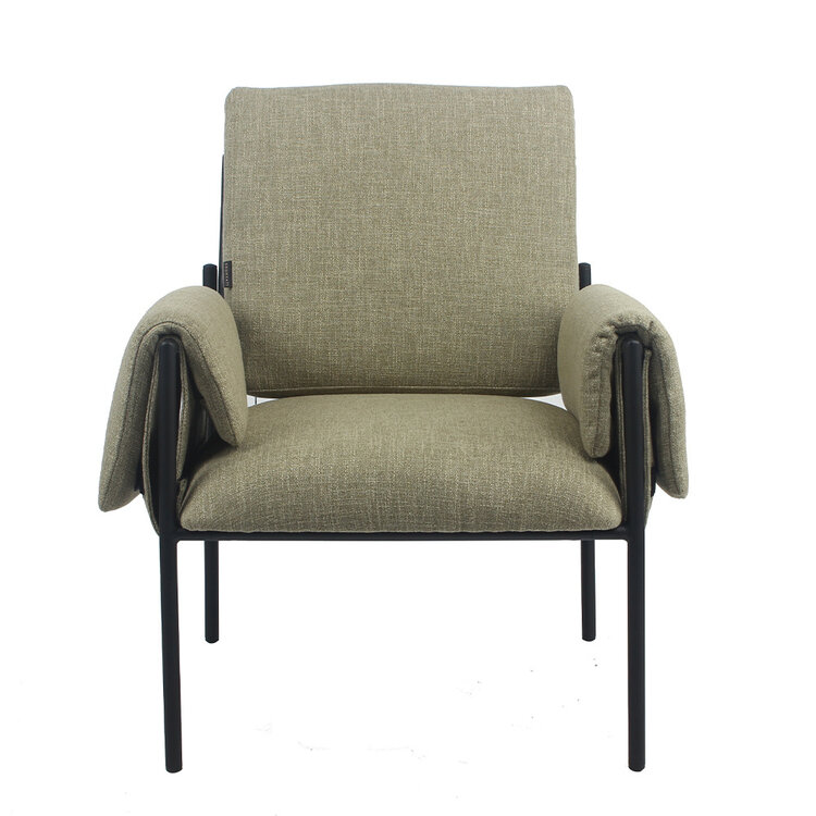 Fauteuil Urban tissu lin vert olive