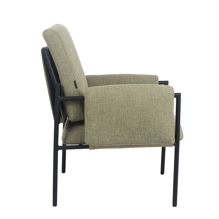 Fauteuil Urban tissu lin vert olive