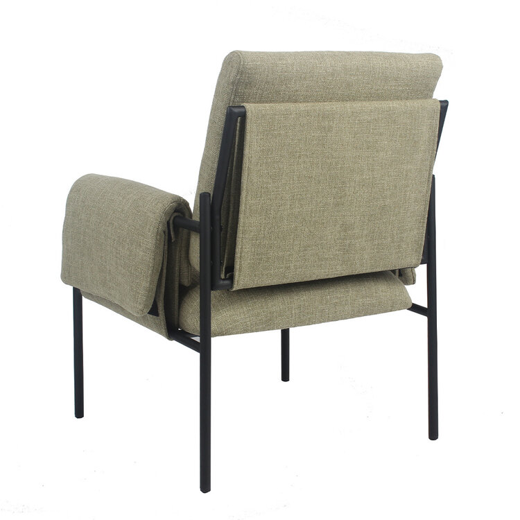 Fauteuil Urban tissu lin vert olive