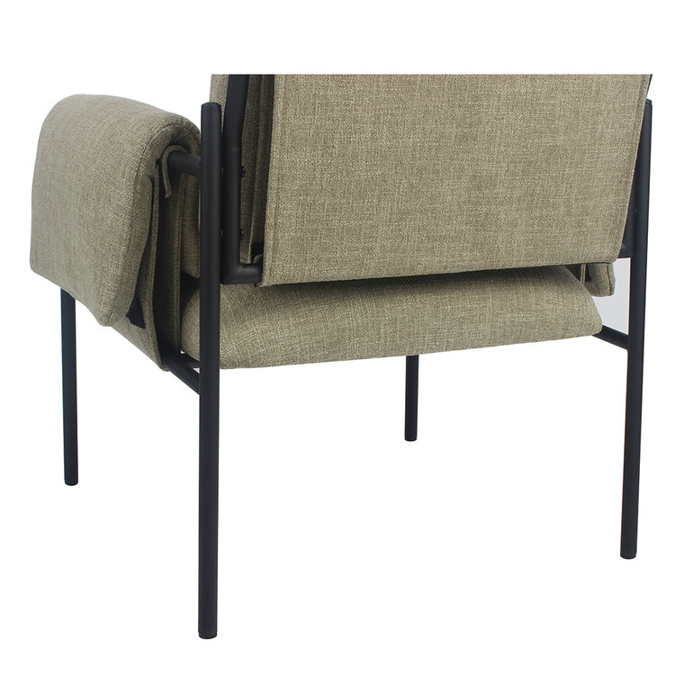 Fauteuil Urban tissu lin vert olive