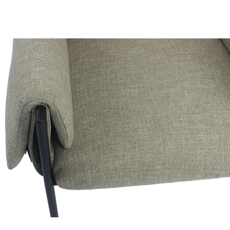 Fauteuil Urban tissu lin vert olive