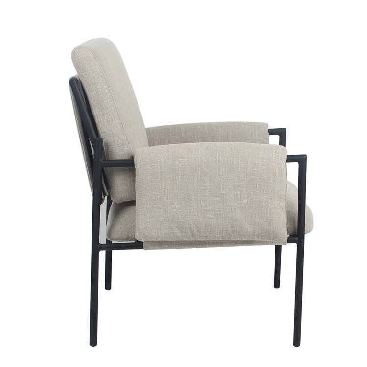 Fauteuil Urban tissu lin taupe