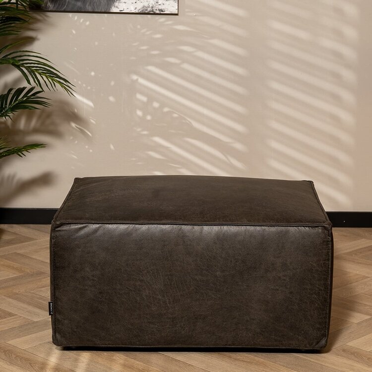 Pouf Memphis en éco-cuir anthracite