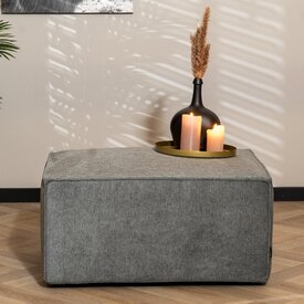 Pouf Scandinave Memphis tissu mélangé anthracite
