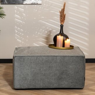 Pouf Scandinave Memphis tissu mélangé anthracite