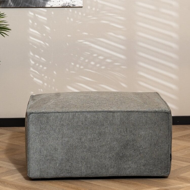 Pouf Scandinave Memphis tissu mélangé anthracite
