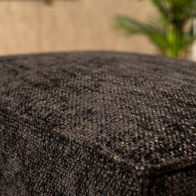 Pouf Memphis tissu chenille noir