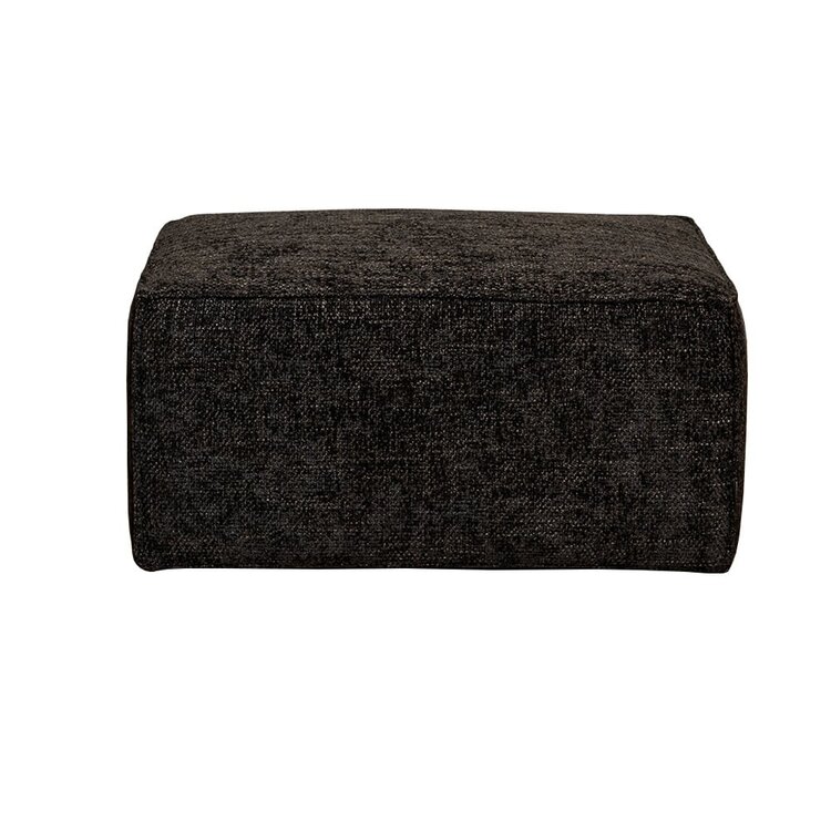 Pouf Memphis tissu chenille noir