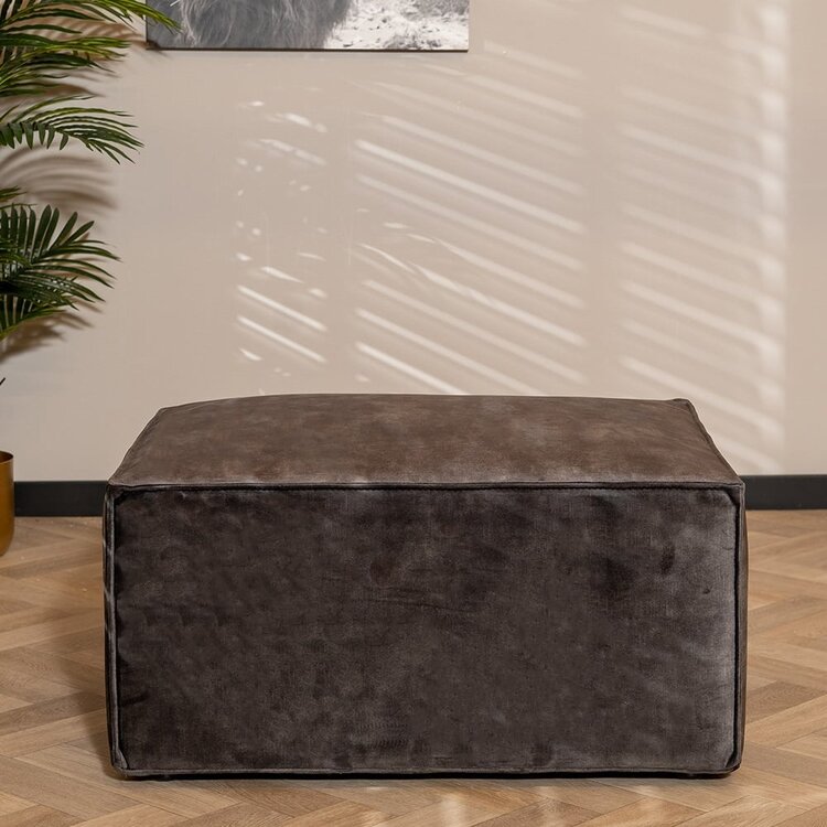 Pouf Memphis velours anthracite