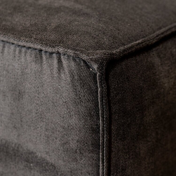 Pouf Scandinave Memphis tissu mélangé noir