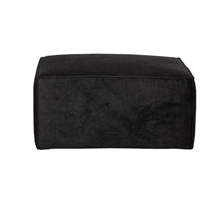 Pouf Scandinave Memphis tissu mélangé noir