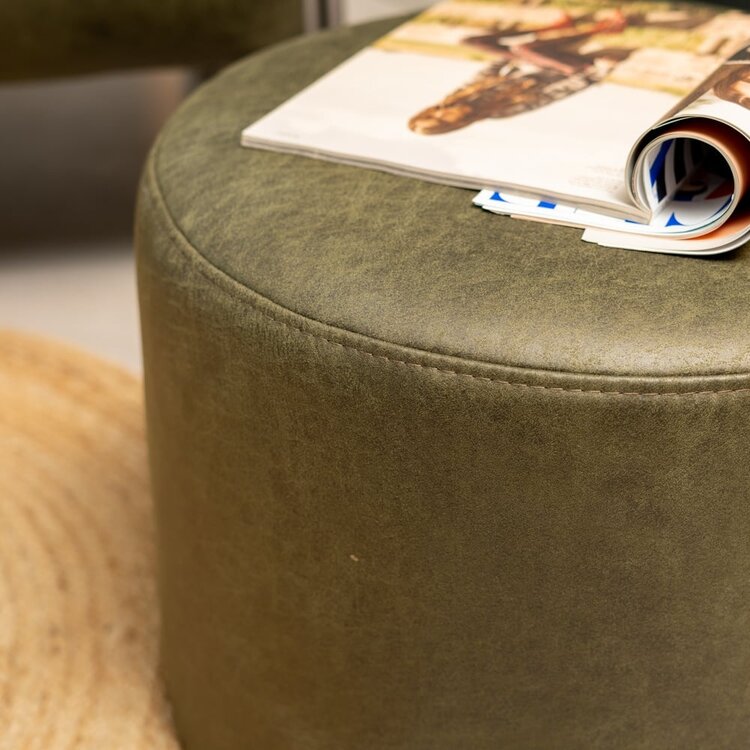 Pouf éco-cuir Kyla vert