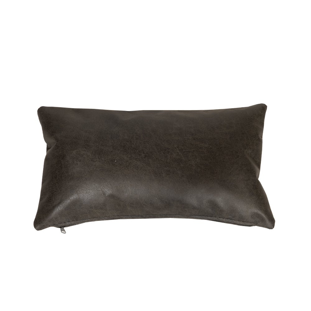 Coussin Kyla eco-cuir anthracite 25 x 45 cm