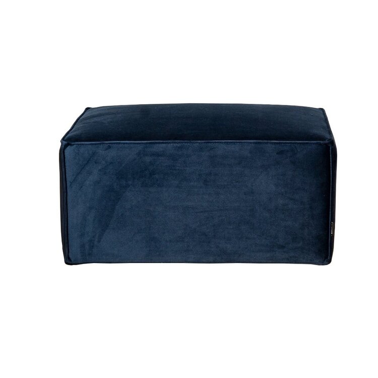 Pouf Memphis velours bleu
