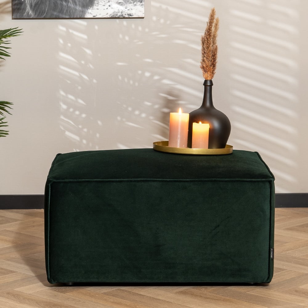 Pouf Memphis velours vert