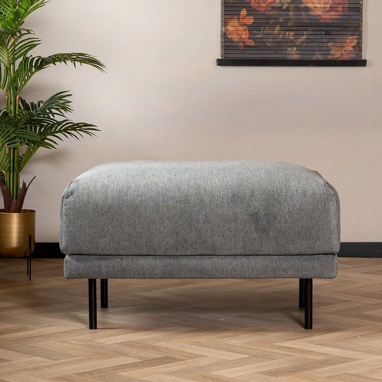 Hocker scandinave Denver Tissu chiné anthracite