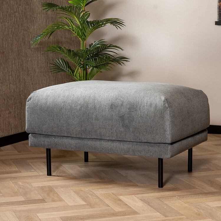 Hocker scandinave Denver Tissu chiné anthracite