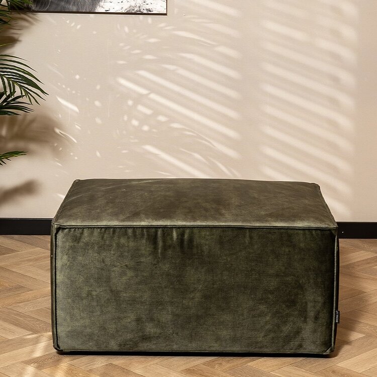 Pouf Memphis velours vert foncé